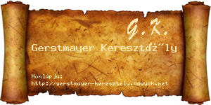 Gerstmayer Keresztély névjegykártya